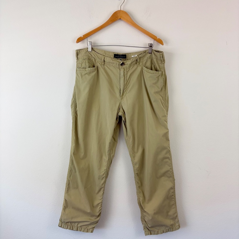 Lauren Jeans Co Ralph Lauren Tan Green Khaki Cotton Chino Pants 16 Straight Leg